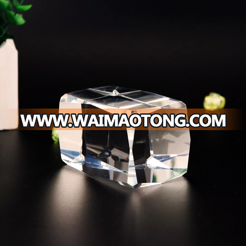 wholesale K9 clear crystal block cube with facet for 3D laser etched