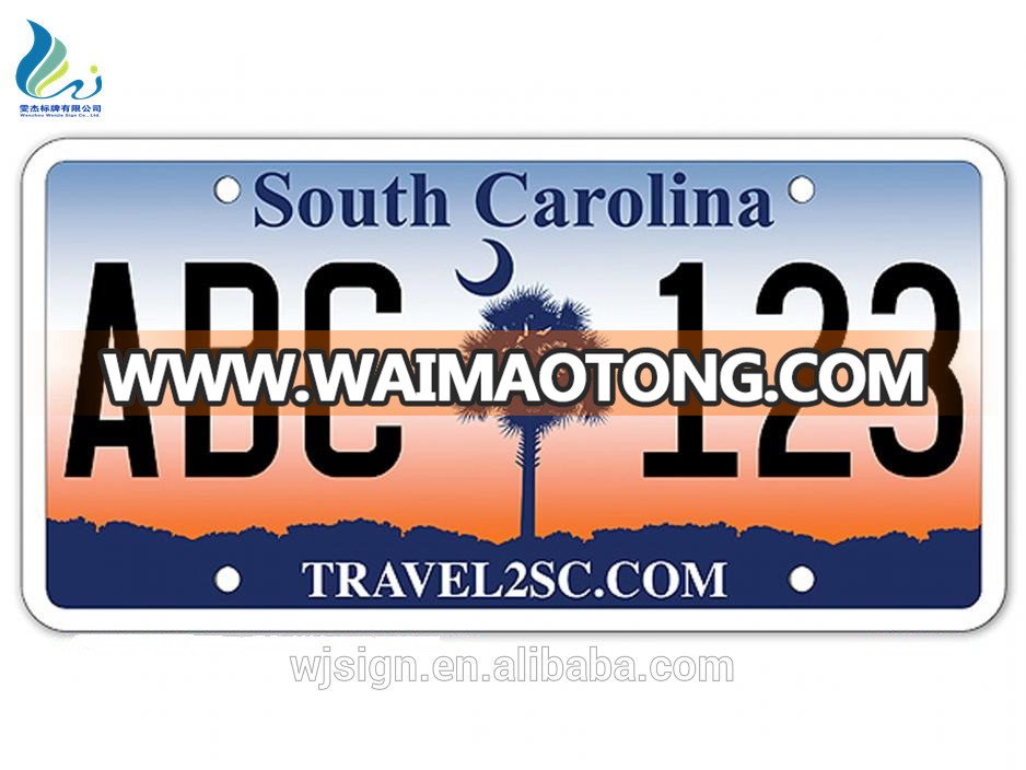 Reflective Embossed Aluminum Metal Decorative Custom Car License Plate