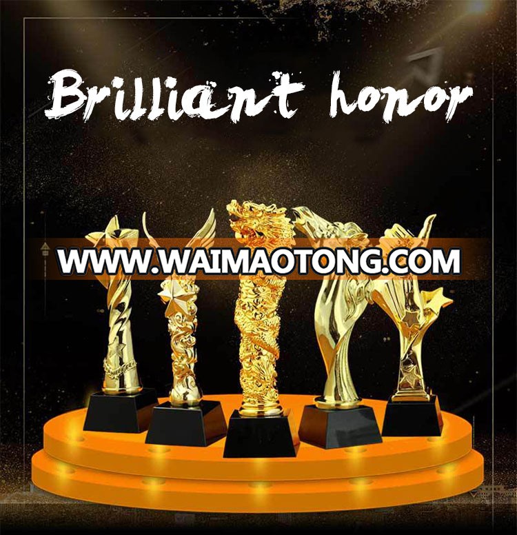 Plating resin trophy crystal trophy annual meeting award trophy free laser lettering office decoration