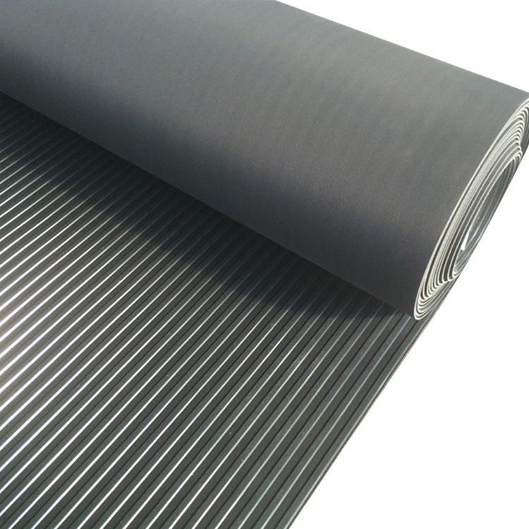 flat ribbed industrial rubber floor mat in roll