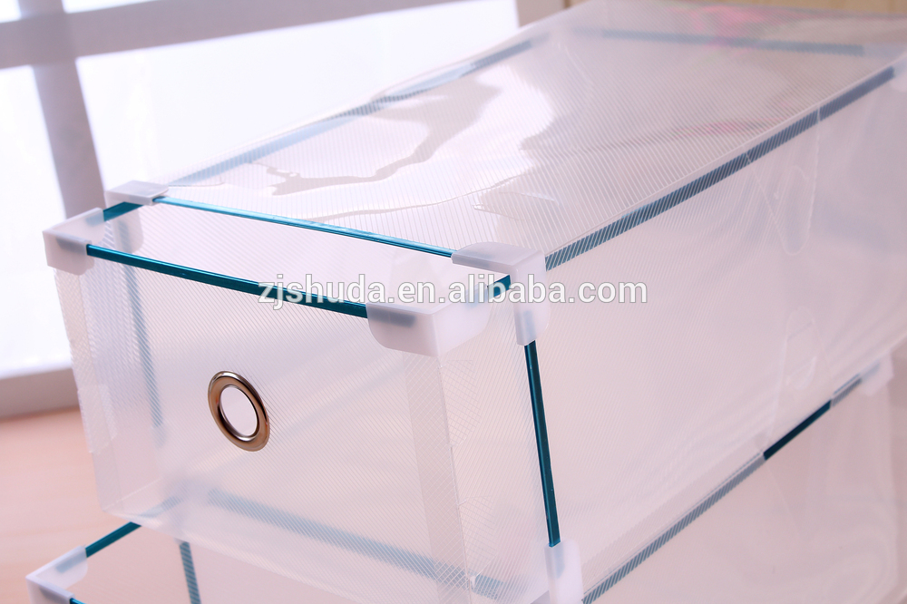 Transparent plastic shoe valet drawer storage box wholesale