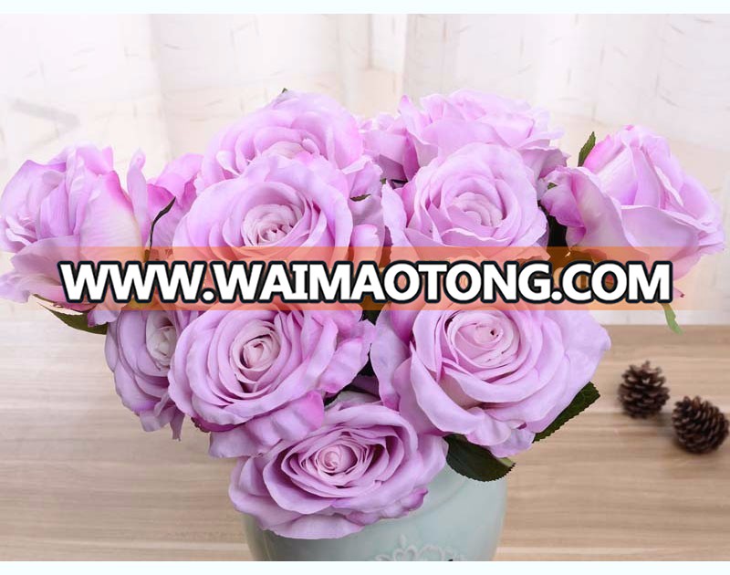 Factory 7 heads 1 pcs rose wedding flower home decoration artificial silk rose flower