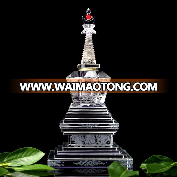 2017 Promotion New design wholesale crystal tower for Buddhism