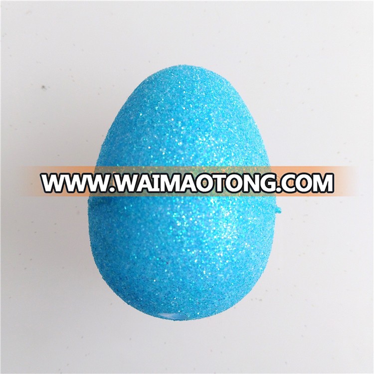 plastic easter eggs with colorful glitter