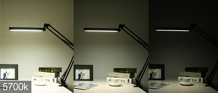 Flexible Swing Arms Touch Sensor Clip Desk Lamp Office Working Dimmable Table Study Clamp Lamp