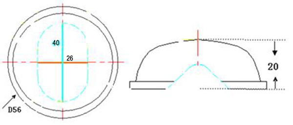 HH-SL56 135x75 Degree led optics lenses for Vero18