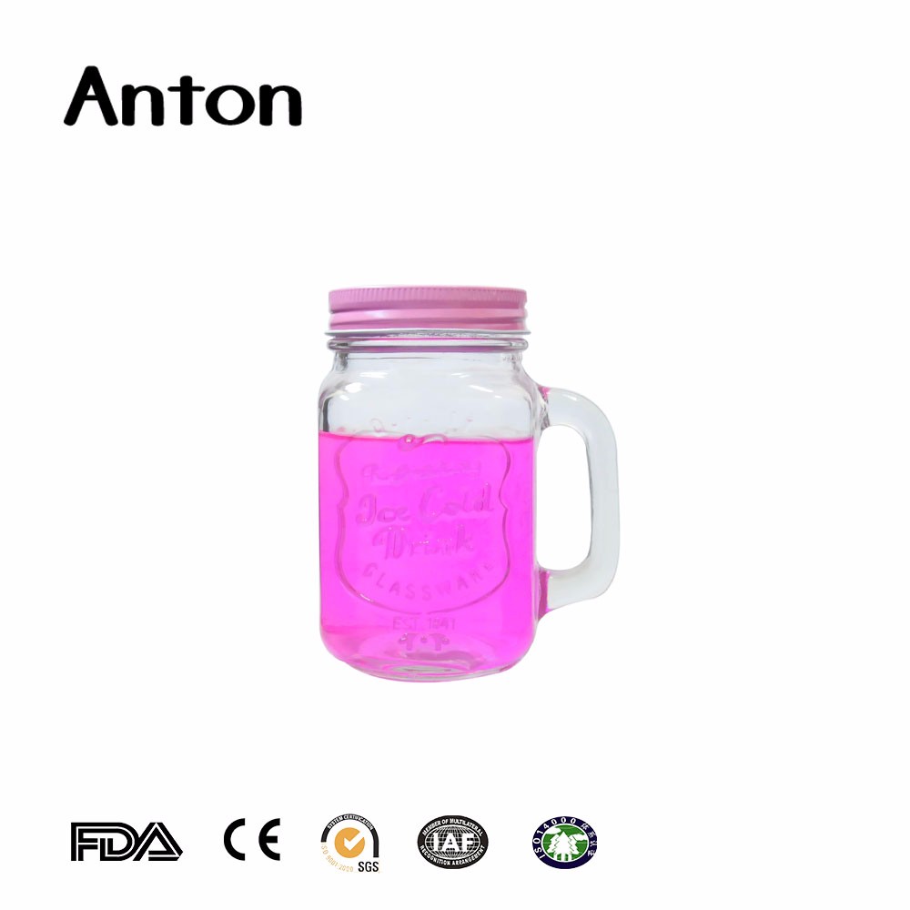 Wholesale Engraving glass bottle mason jars with lid wine