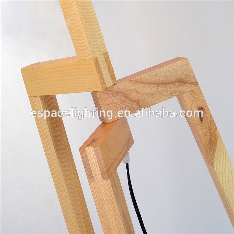 Zhongshan wood lamp manufacturer living room tripod modern wooden floor lamp 2017