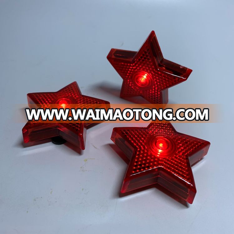 Factory price customized LOGO star shape outdoor warning safety flashing LED bike light