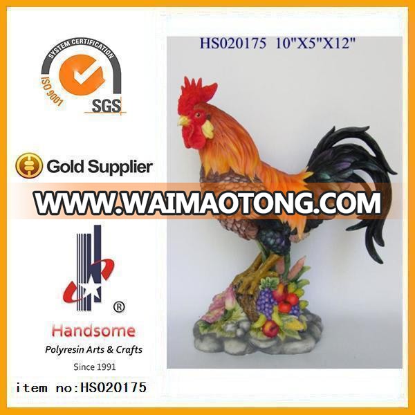 Resin animal funny polyresin rooster garden statue