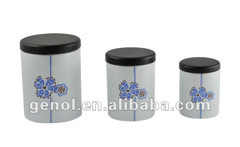 ceramic colorful canister,ceramic jar with lid