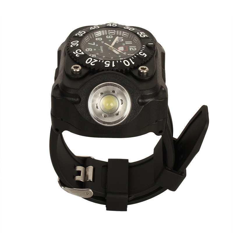 2211 Outdoor multi rechargeable camping clock led wrist light with compass