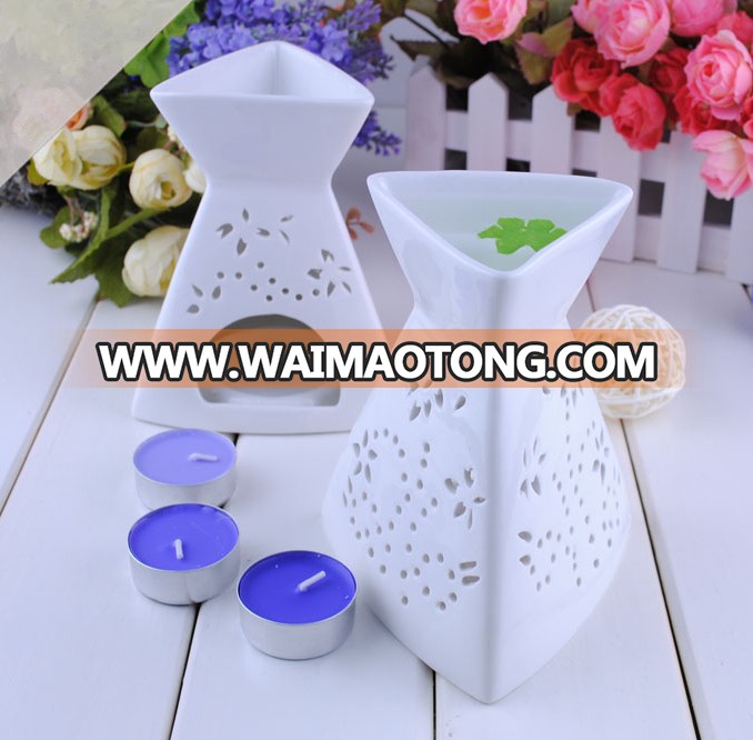 The Newest Stereo Hollowed Flower Fragrance Candle Reed Diffuser Ceramic Oil Burner Gift Set