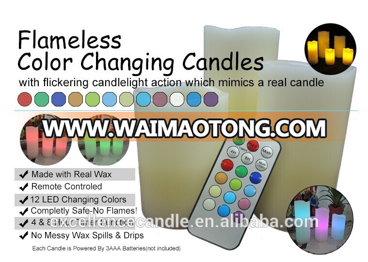 real wax color changing LED electric candle