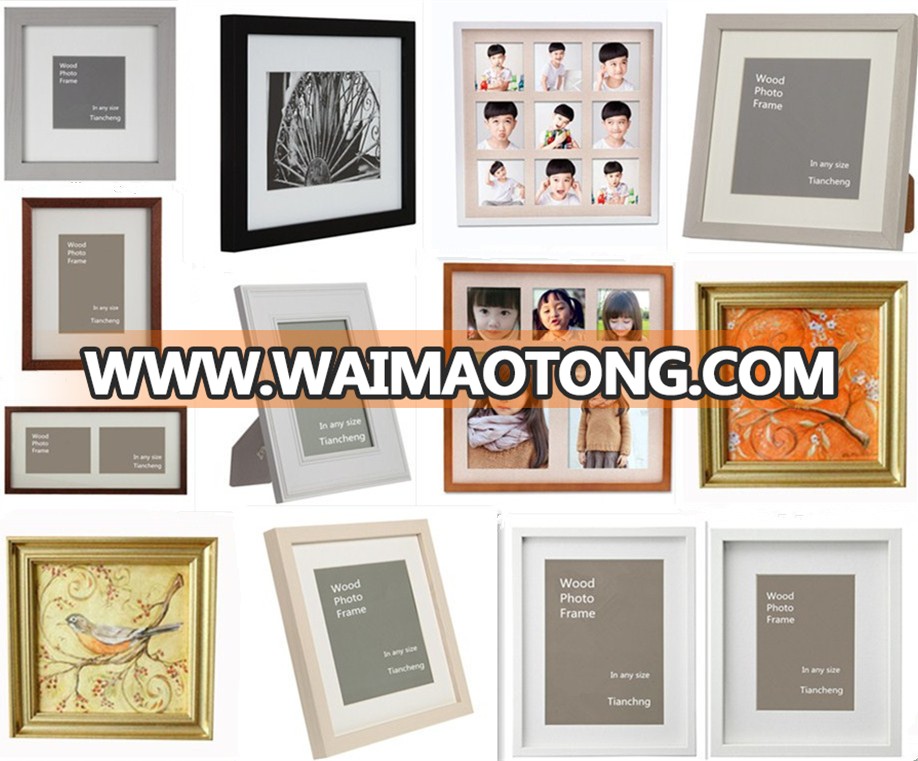 wooden photo frame 25x35 custom / cheap oil painting photo frames of high quality