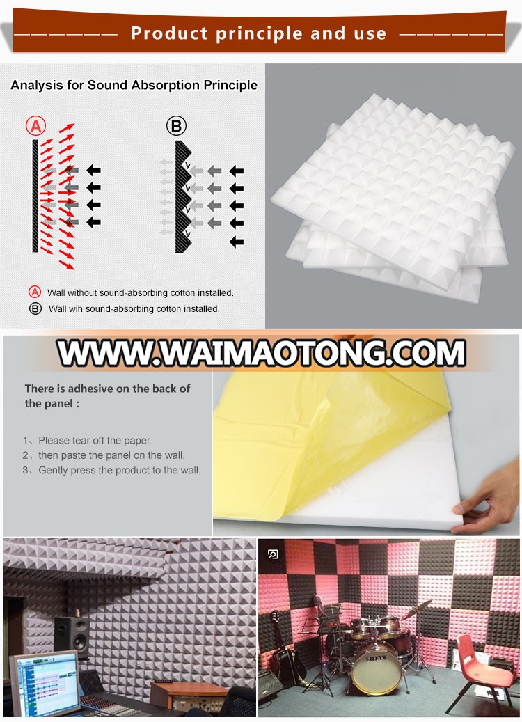 China Factory Sells Pyramid Shape Sound Proof Noise insulation Melamine Sponge Acoustic Foam Panels