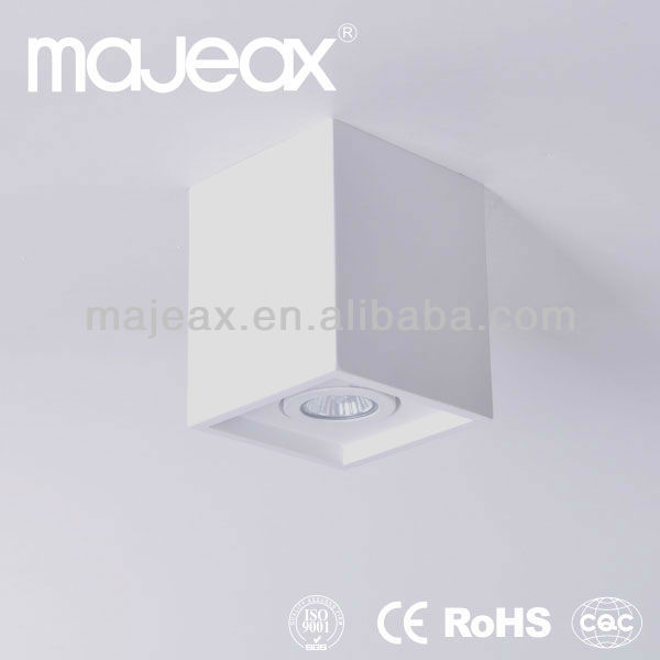 indoor modern square gypsum plaster decoration GU10 max 50w surface ceiling lamp light for room