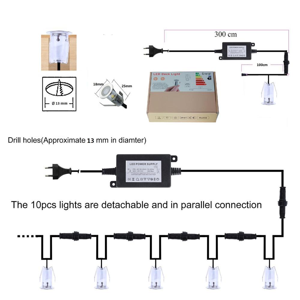 12V 0.4W IP67 waterproof garden light Recessed Led Stair Floor Light led deck light