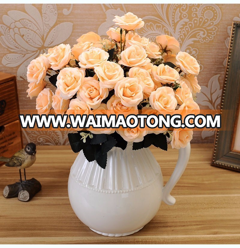 Factory 6 branches 12 heads small rose home decoration artificial flower