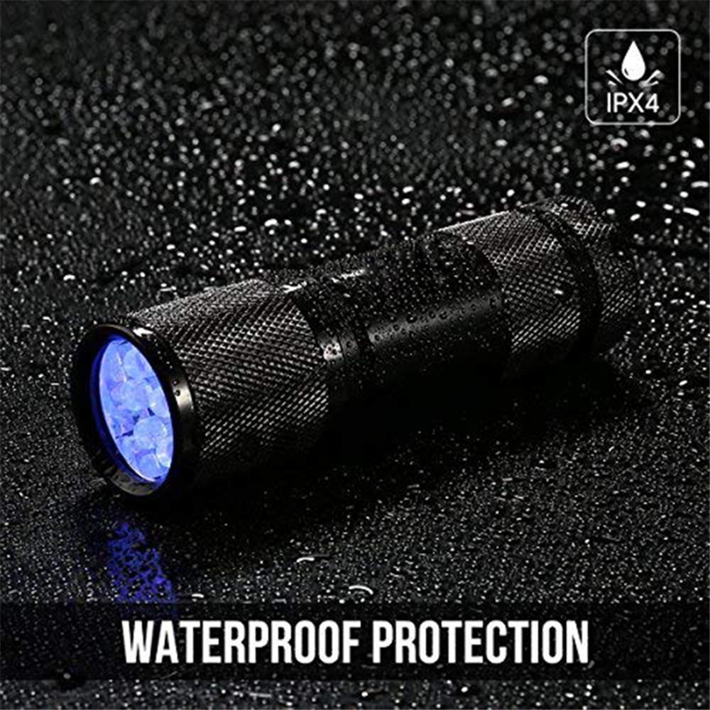 Ultra Violet Black Light 9 LED Mini Aluminum Flashlight AAA Pet Urine Stains Detector Scorpion Hunting Torch Light UV Flashlight