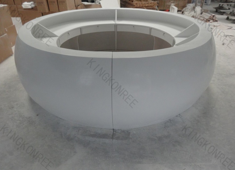 kingkonree artificial stone modern reception counter design for hotel