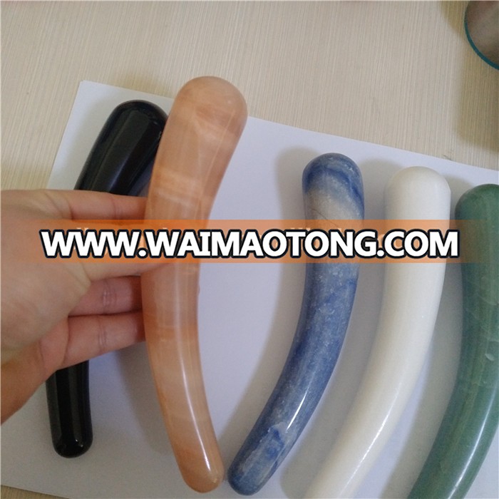 safe natural  crystal curved yoni healing dildo penis stone secret energy massage wands