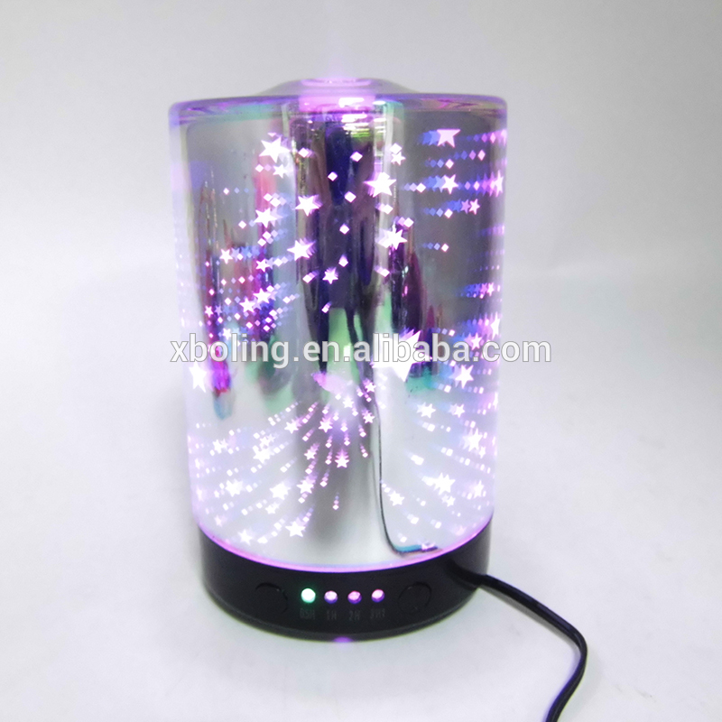 3D  ultrasonic humidifier, aroma essential oil diffuser,with 7 LED light night changing