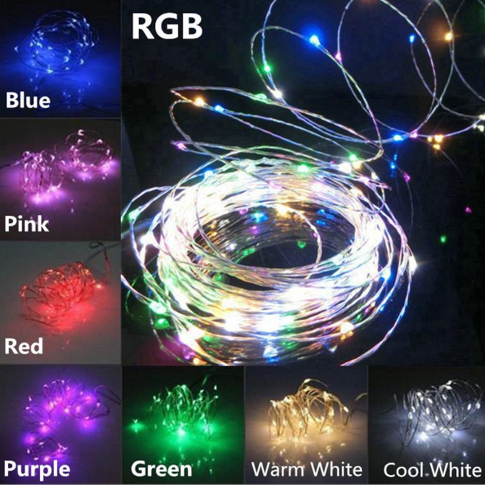 2M 3M 5M 10M Battery Power LED Strip Light Fairy Sliver Strings Wire Light Christmas Xmas Party