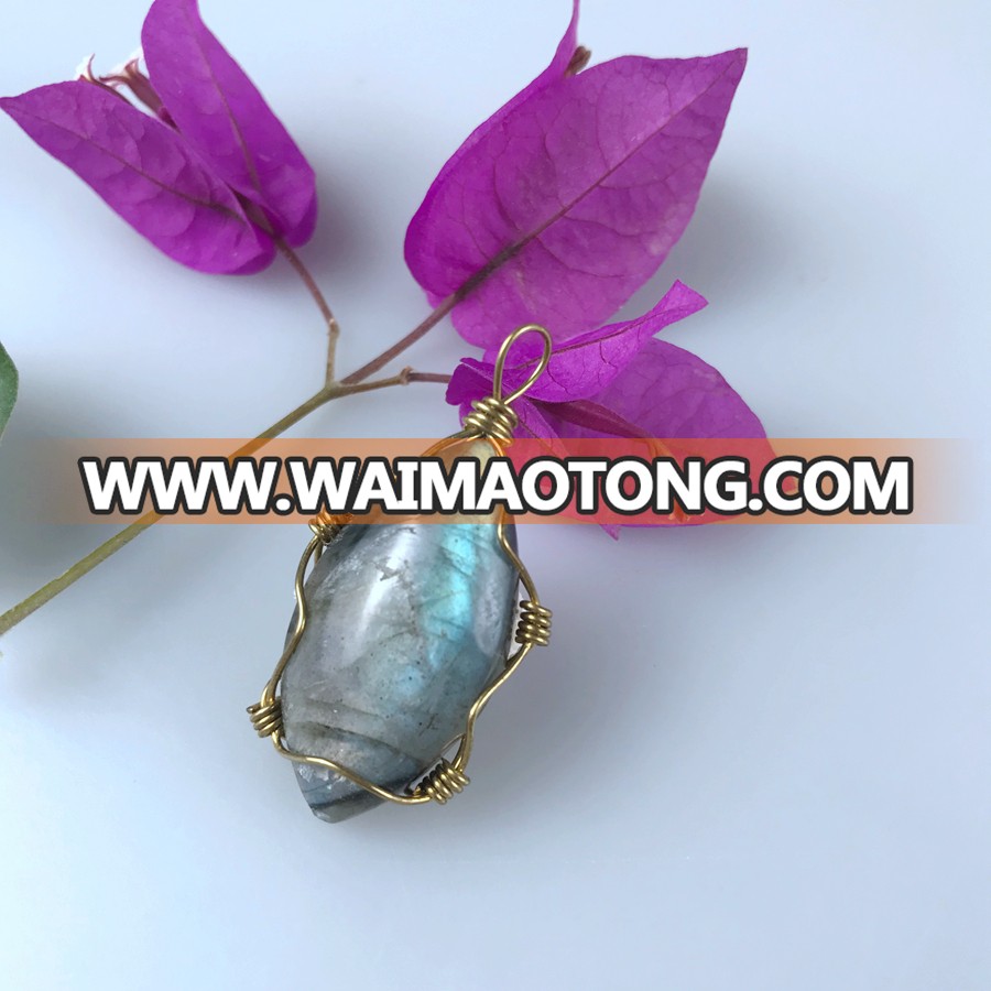 Hot handmade pendant labradorite stone pendant