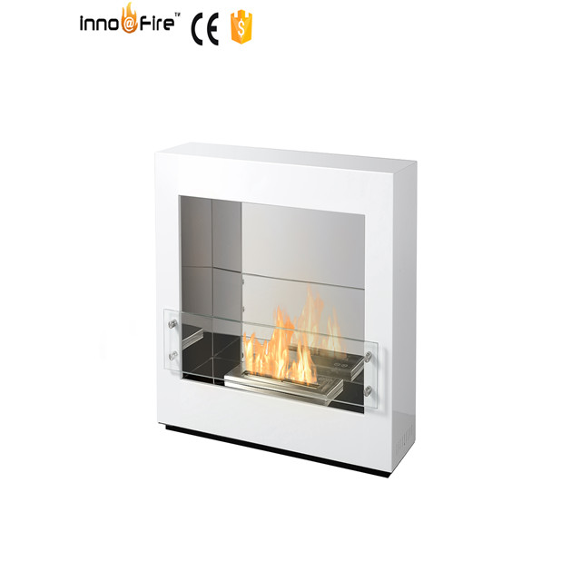 wall mounted botticino marble  fireplace ethanol