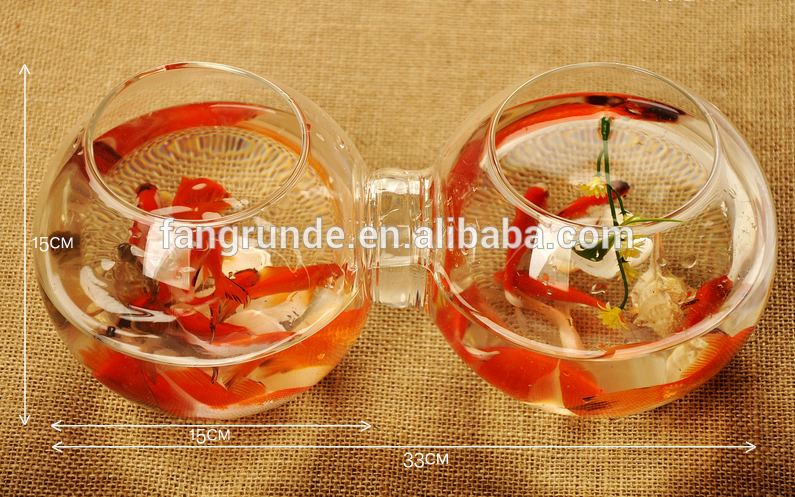 new 2015 fashion transparent Glass Fish Pot home decorative