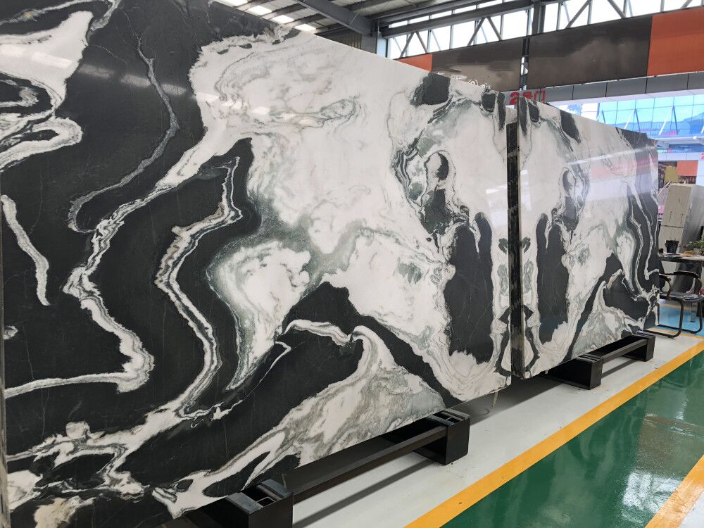 18mm Panda white slabs awesome marble