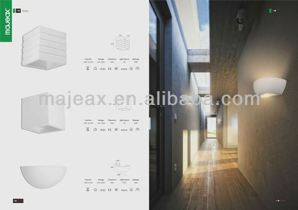 Modern CE ROHS E14 E27 plaster cfl wall light fixture