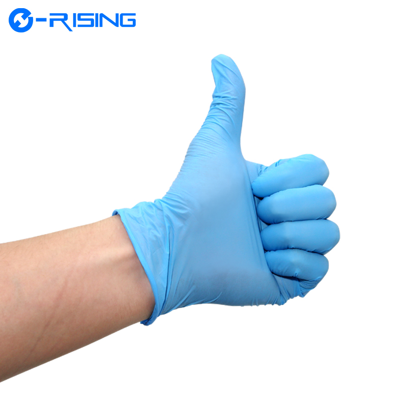 Blue Non-Medical Disposable Powder Free examination industrial nitrile gloves