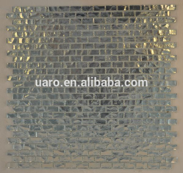 Square Silver Foil Glass Mosaic Tile