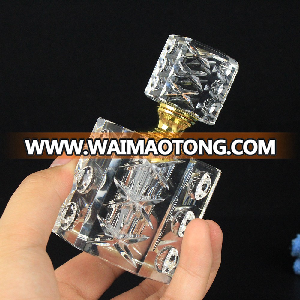 Luxury Look Six-Sided Column Vintage Crystal Perfume Bottle