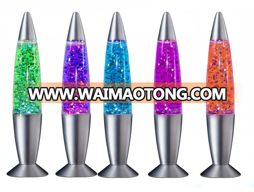 13 INCH ROCKET GROOVY GLITTER DECORATION LAMP