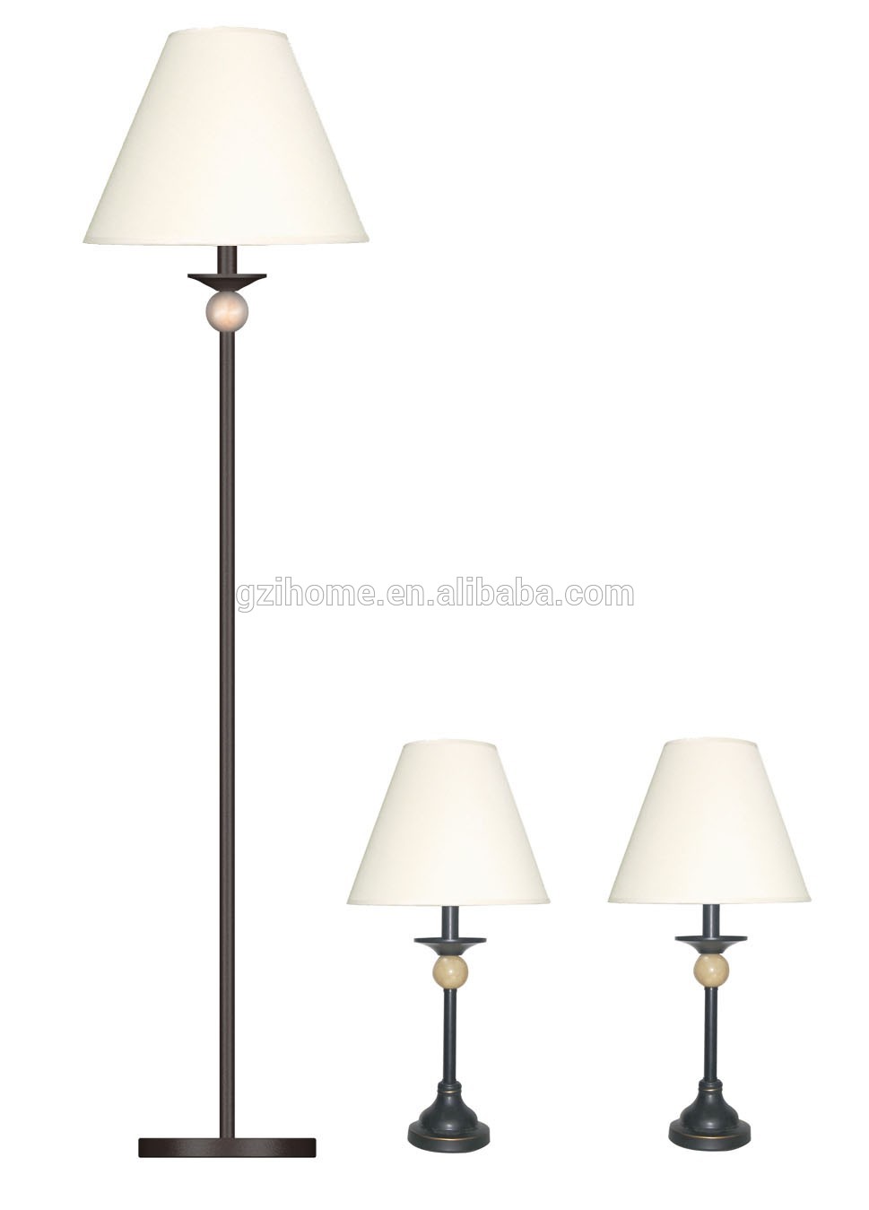 one floor lamp& two table lamp sets