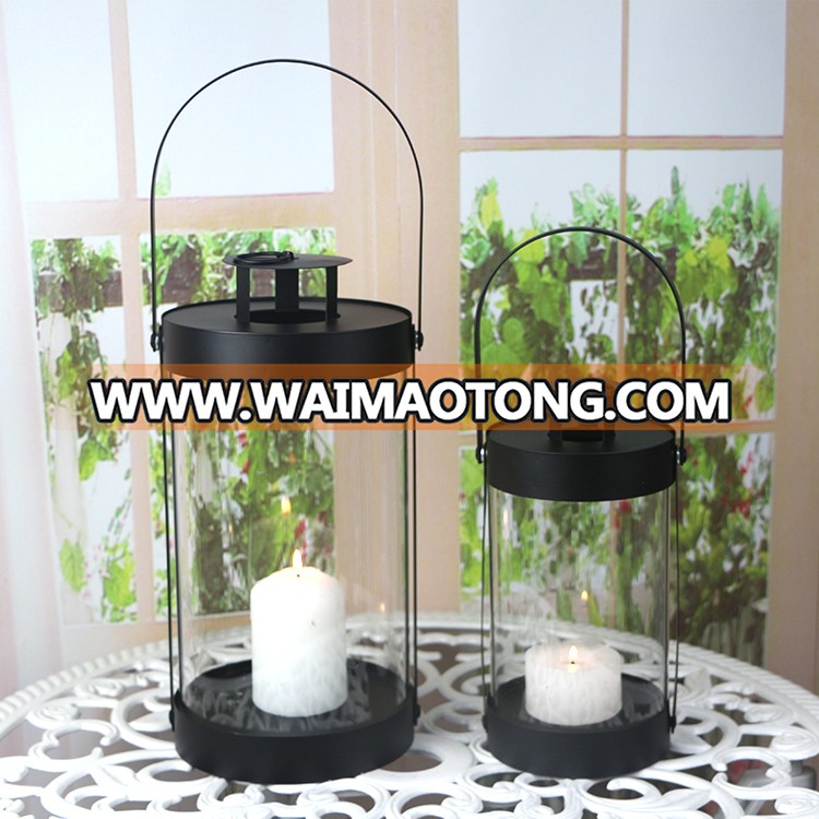 Modern holiday indoor garden decoration glass bottle lantern candle