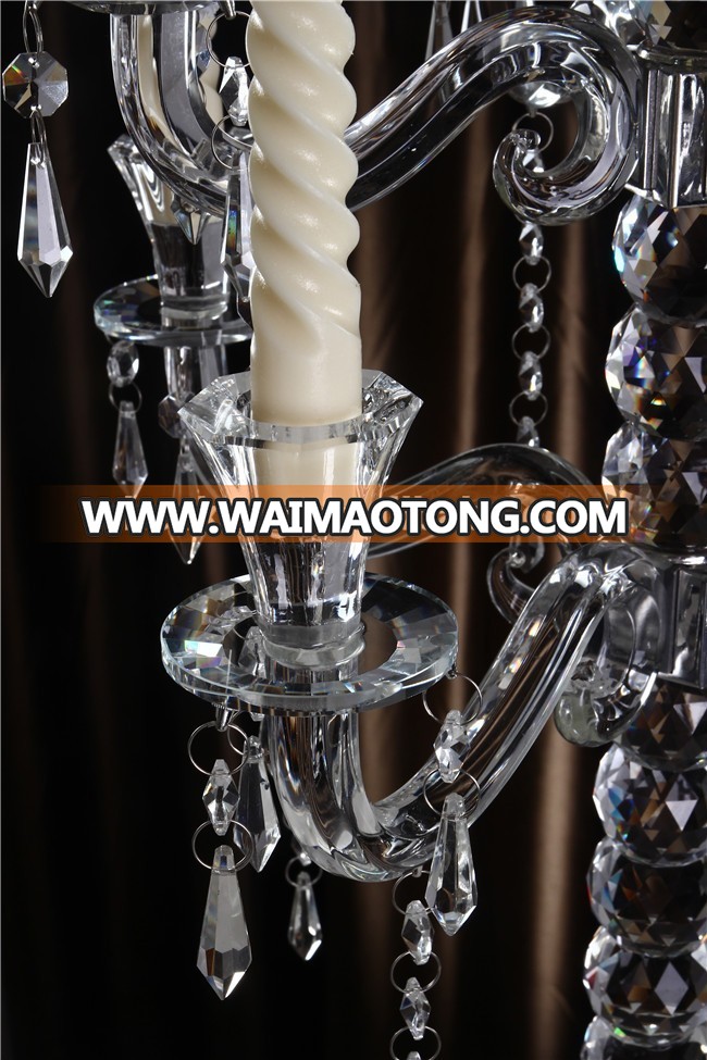 5 arm wedding crystal material and candelabra type crystal bead candle holders