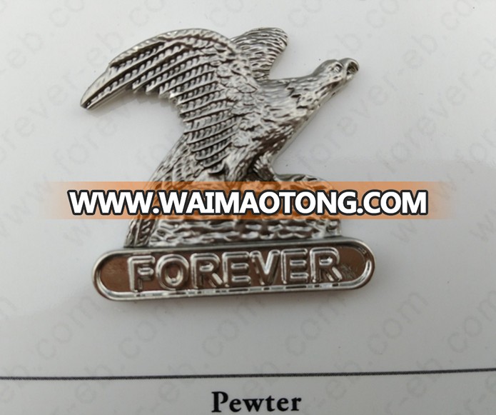 Custom high quality antique pewter 3D metal badge pin