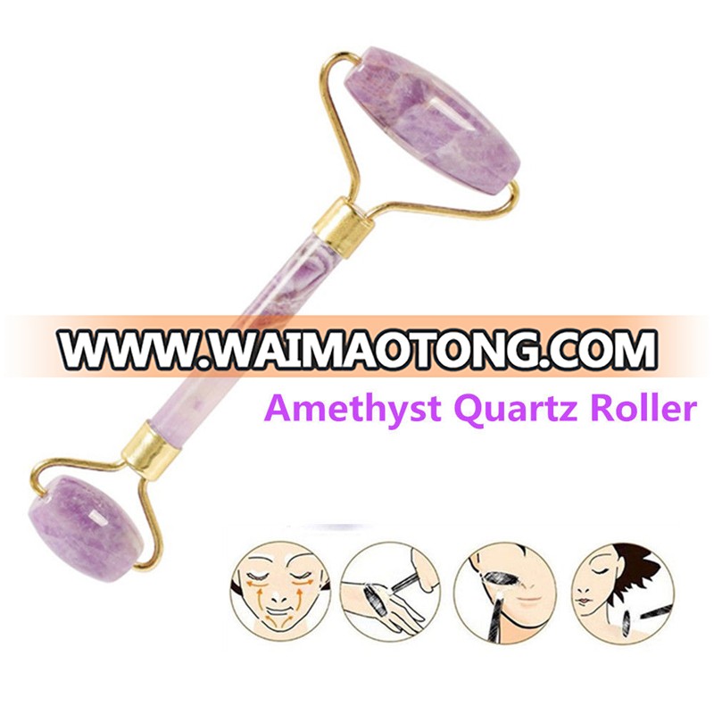 Wholesale Amethyst Face Massage Roller Facial Massager Welded Crystal Roller