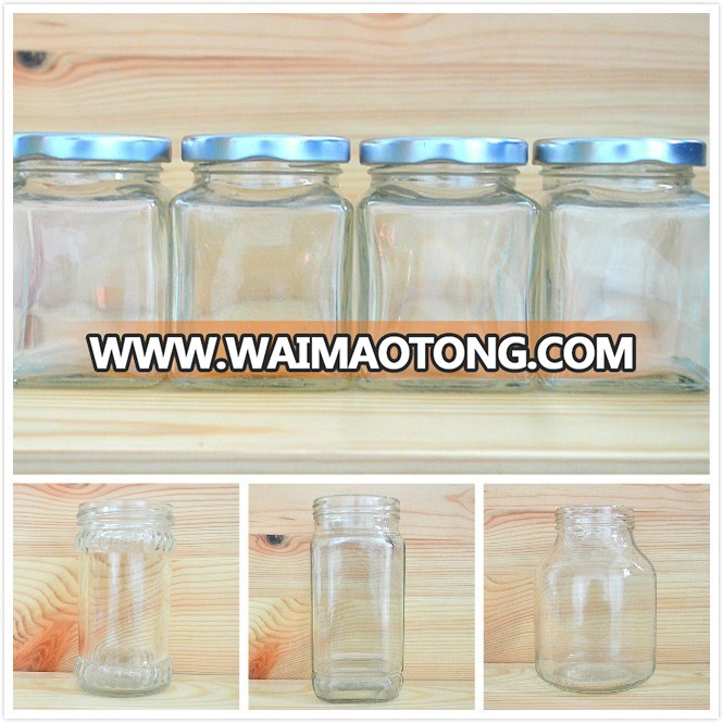 Cheap Clear Small Square Glass Candy Bottle Container