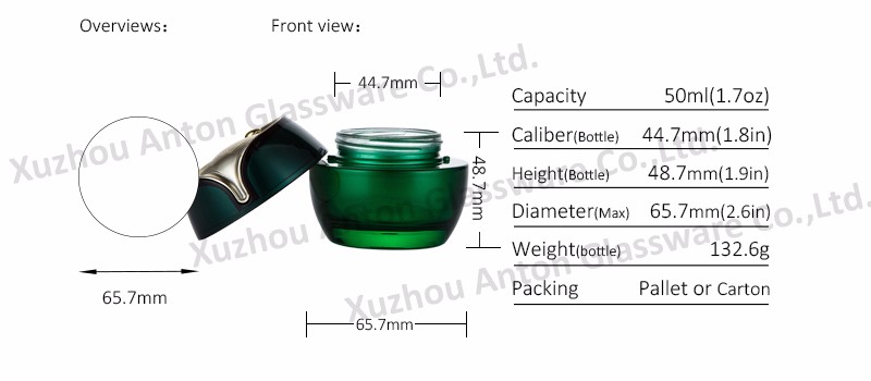 2 oz round amber cosmetic glass jars with lid manufacturer