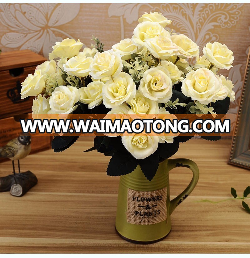 Factory 6 branches 12 heads small rose home decoration artificial flower