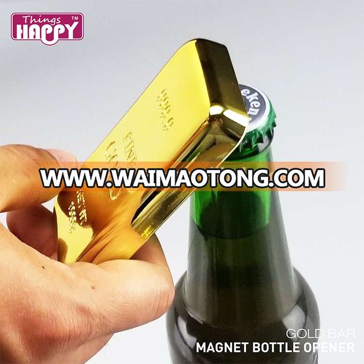 Wholesale Gold Bar Shape Plastic Bottle Opener Magnet