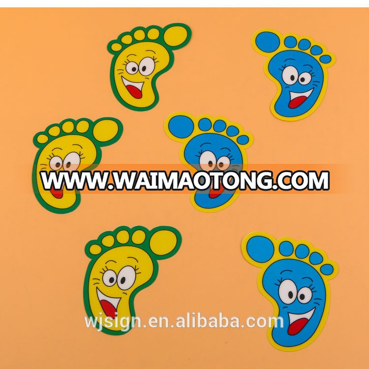 Full Color Printing Vinyl Removable Footprints Custom Self Adhesive Floor Sticker