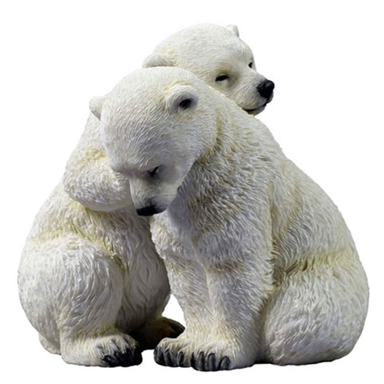 Lovely fiberglass standing life size polar bear statue for sale