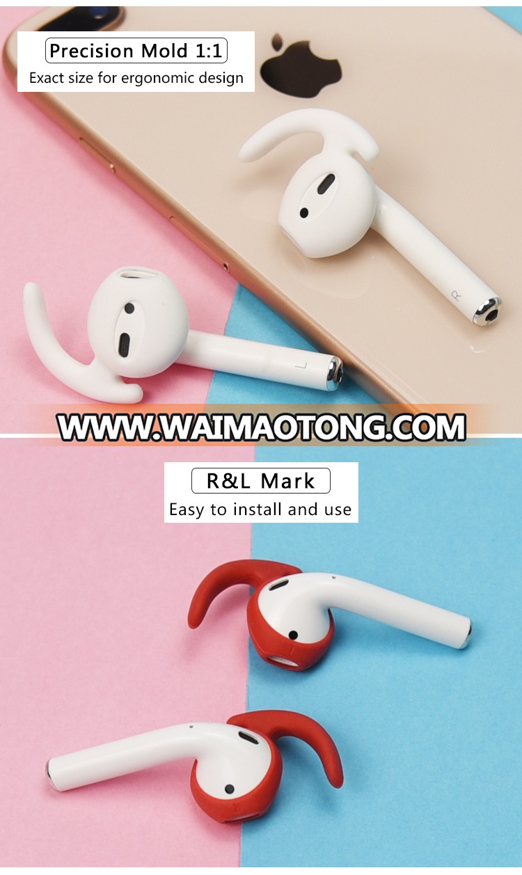 Replacement Soft Silicone Antislip Ear Cover Hook Earbuds Tips Earphone Silicone Case for AirPod Apple EarPod