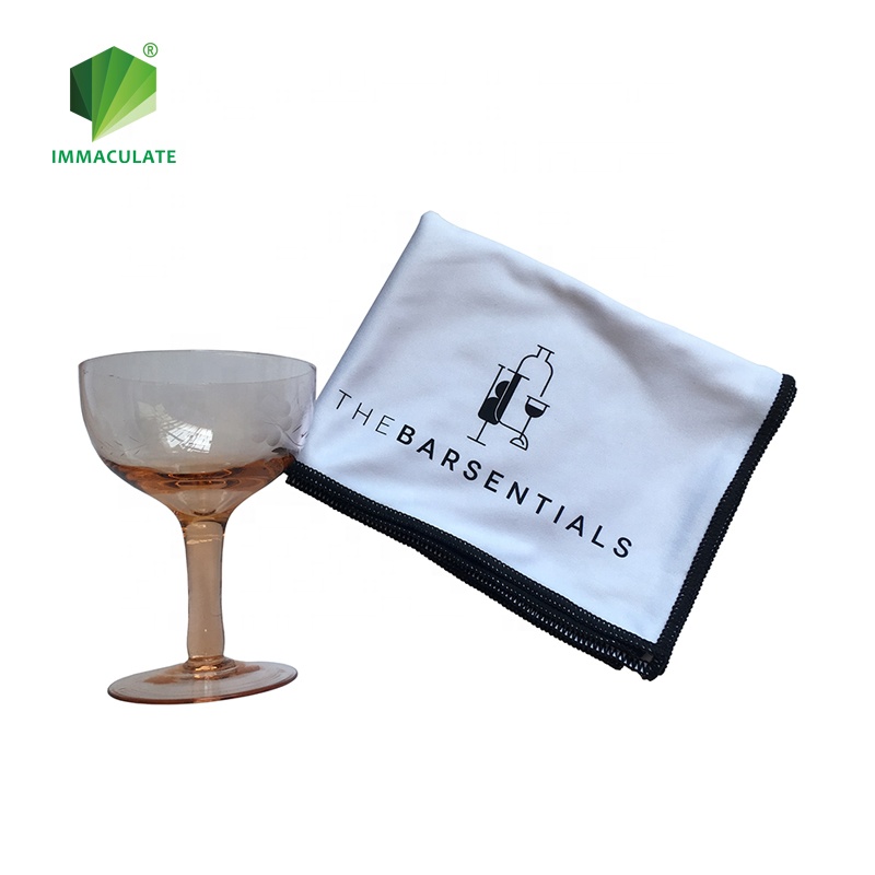 Custom design microfiber wine glass polishing cleaning wiping cloth with high quality